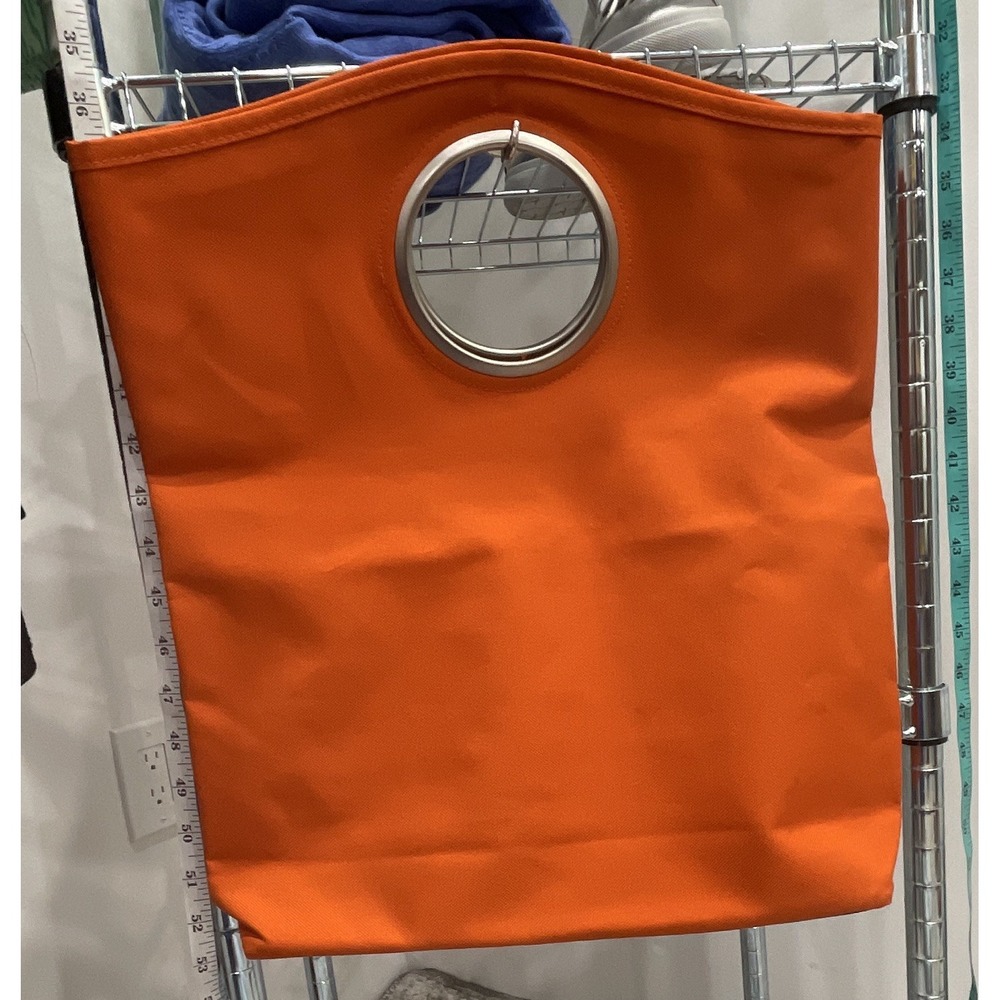 SOREN Vintage Gromet Handle Canvas tote bag Orange Silver